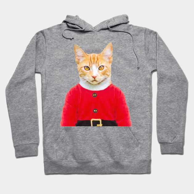 Festive Elf Ginger Cat Hoodie by DarkMaskedCats